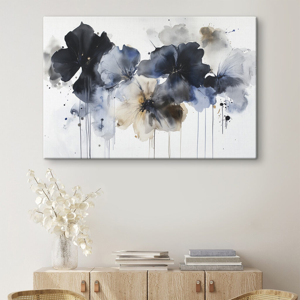 Painting of flowers on a white background