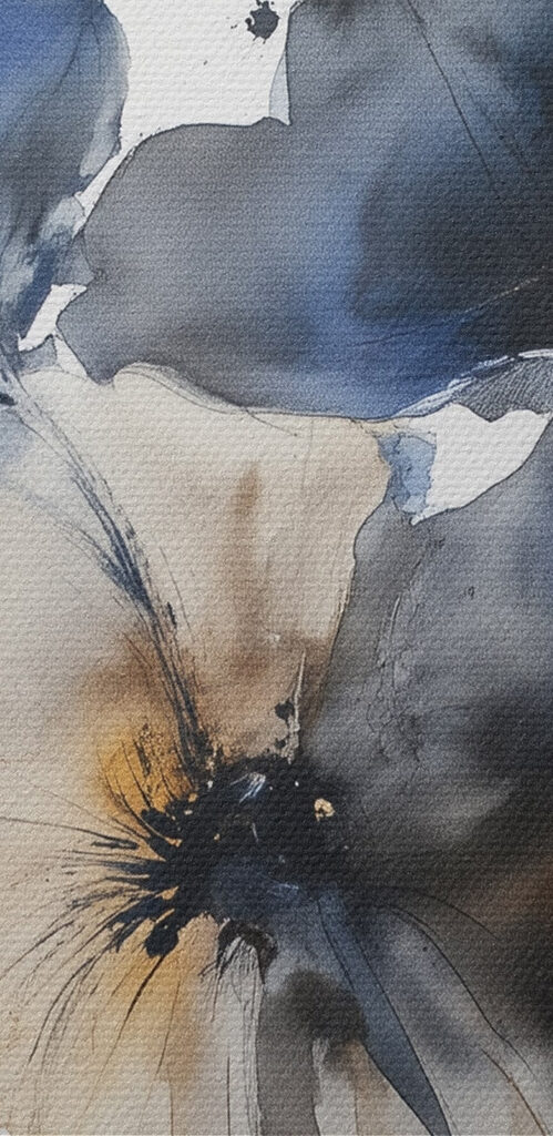 Painting of flowers on a white background