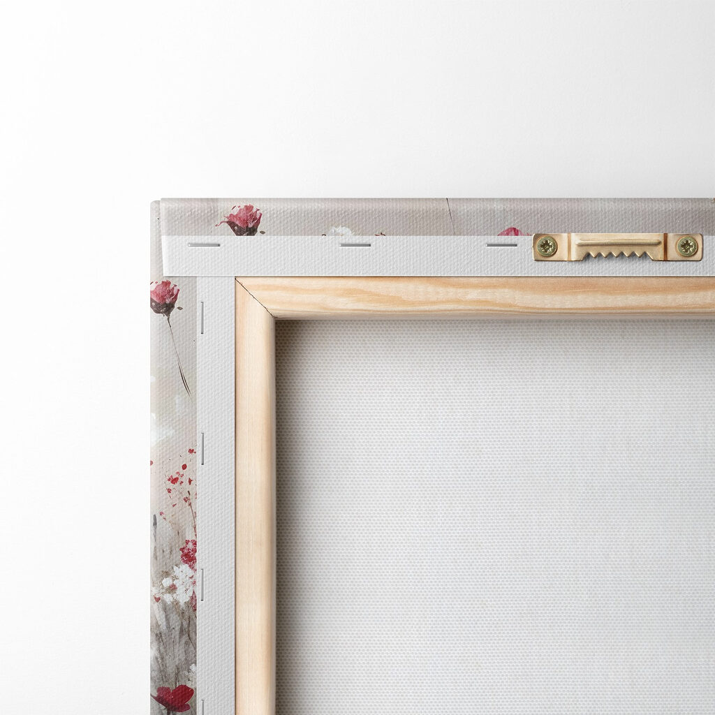 Painting of red and white flowers