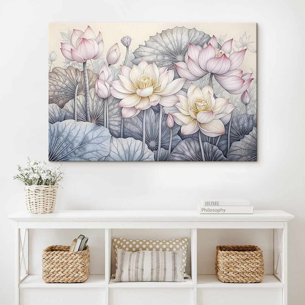 Delicate blooms in tranquil waters