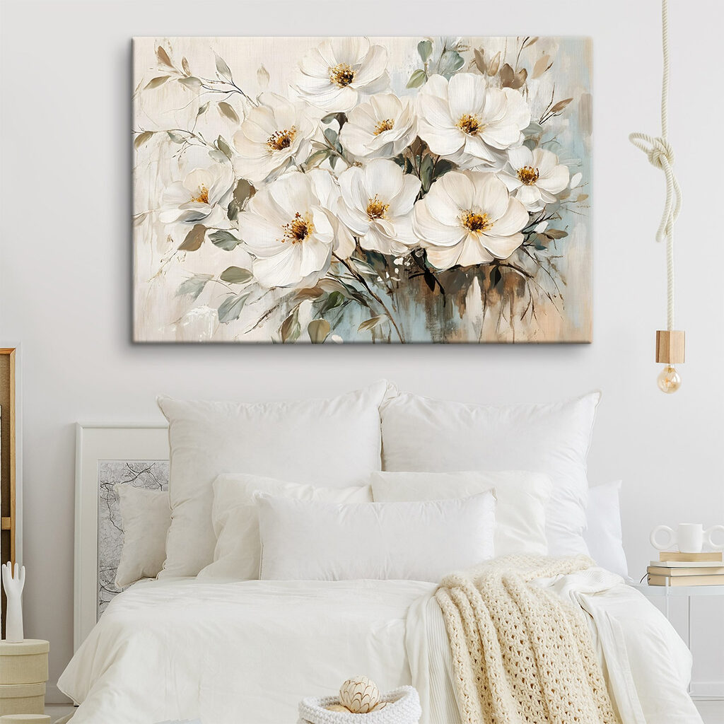 Painting of white flowers