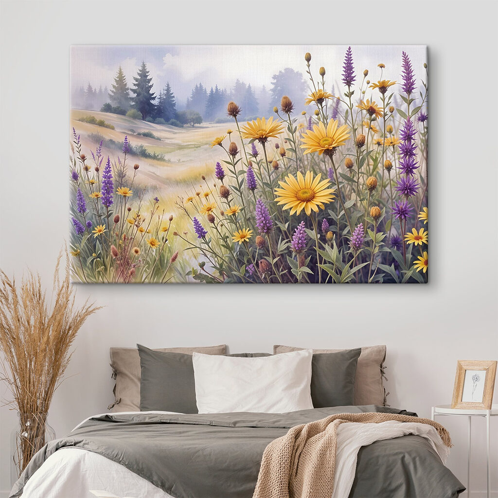 Field of flowers and grass