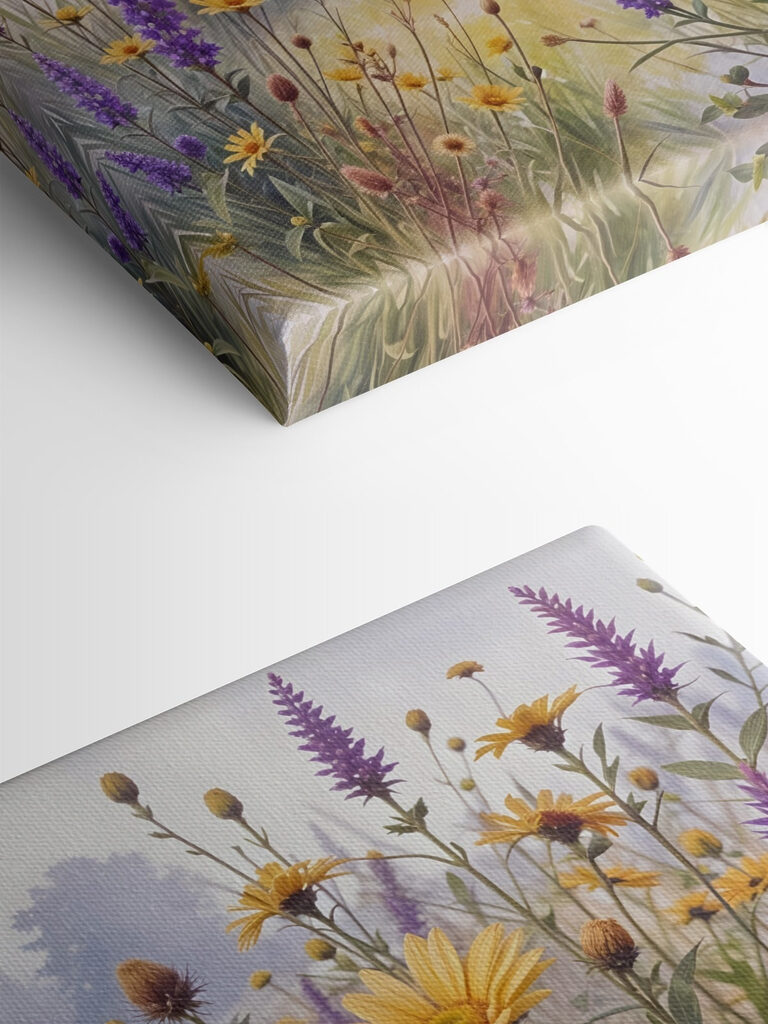 Field of flowers and grass