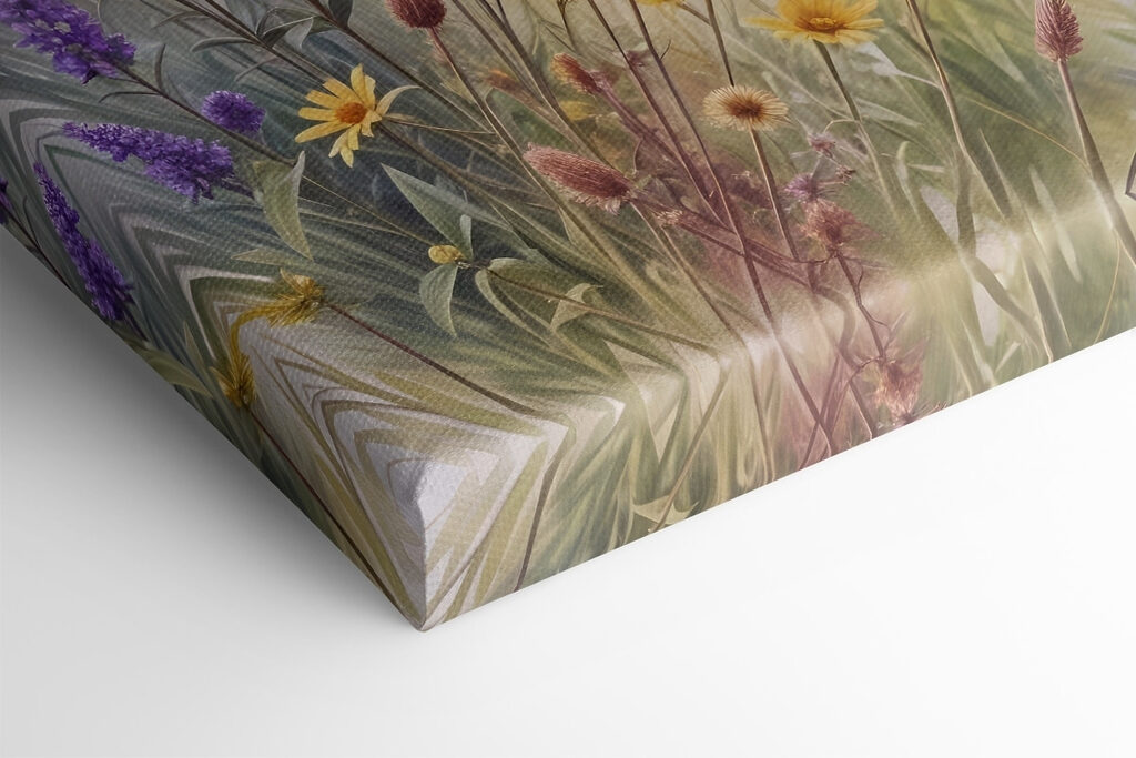 Field of flowers and grass