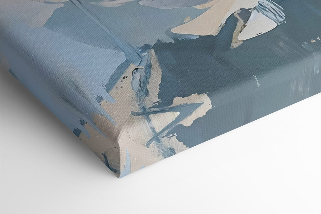 Painting of flowers on a blue background