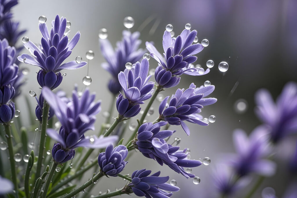 Delicate petals adorned with droplets