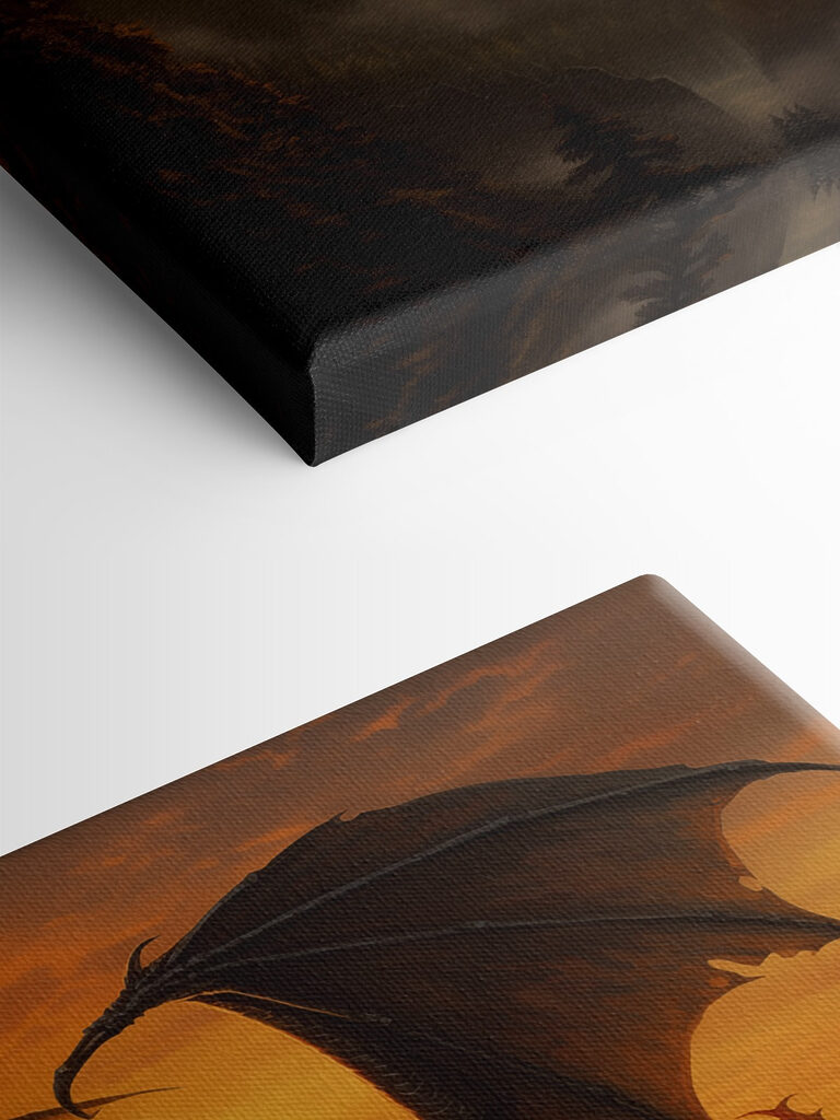 Dragon flying over a valley