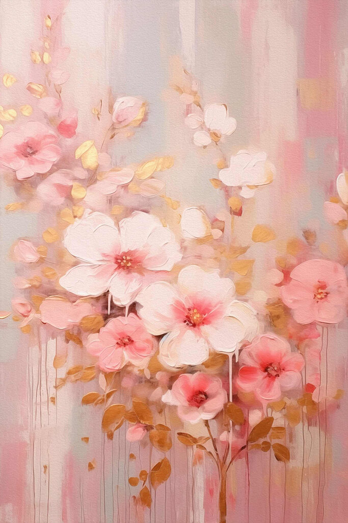 Painting of pink flowers