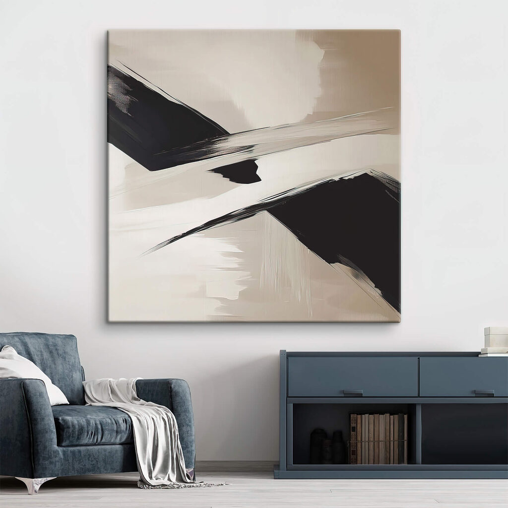 Black and white brush strokes