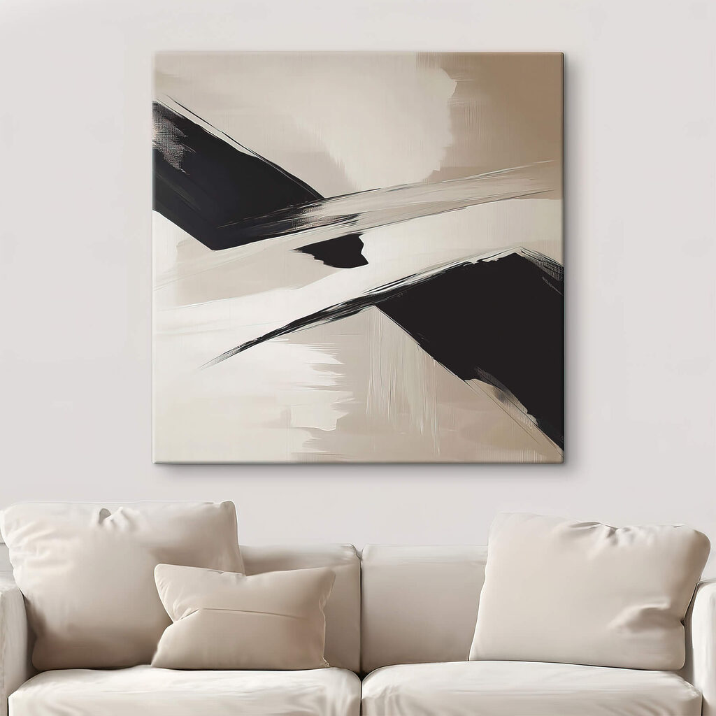 Black and white brush strokes