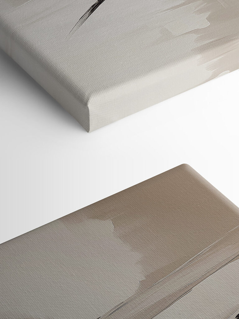 Black and white brush strokes