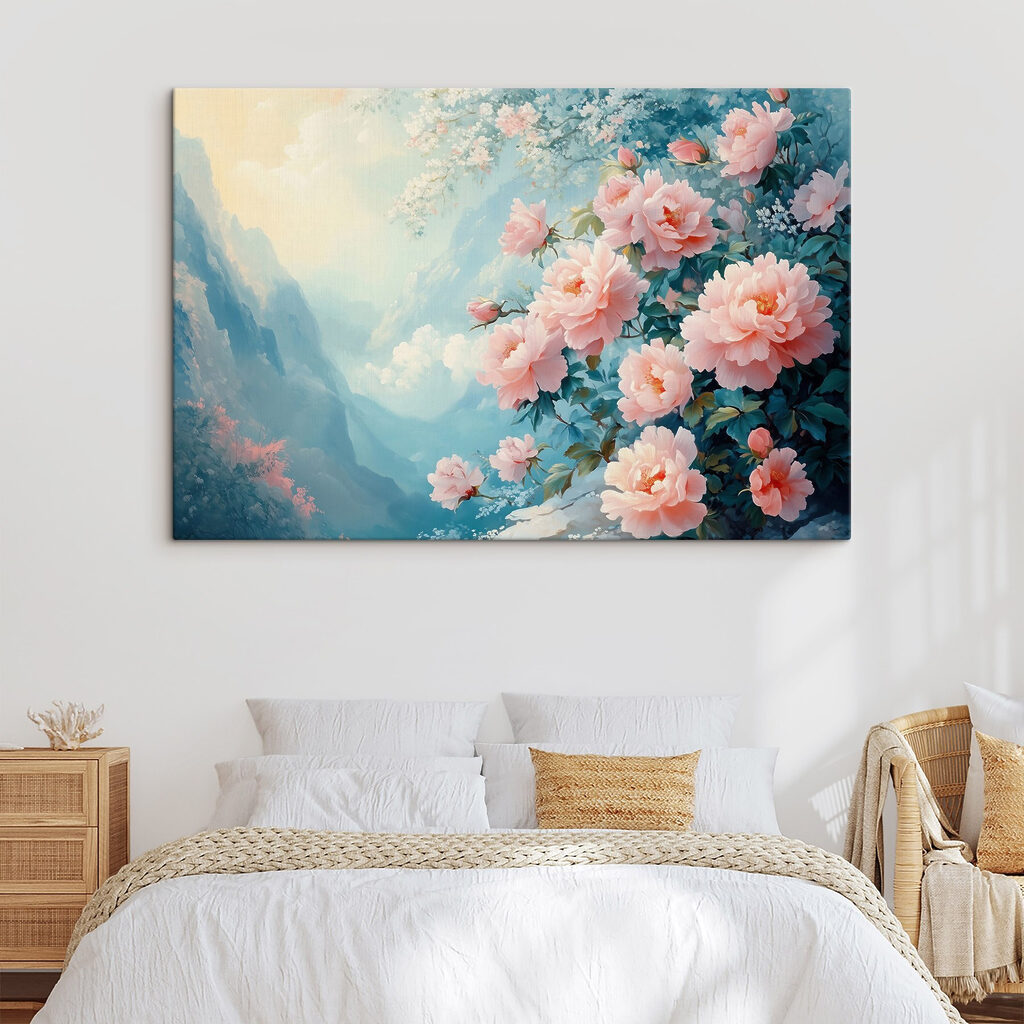 Painting of pink flowers Painting of pink flowers