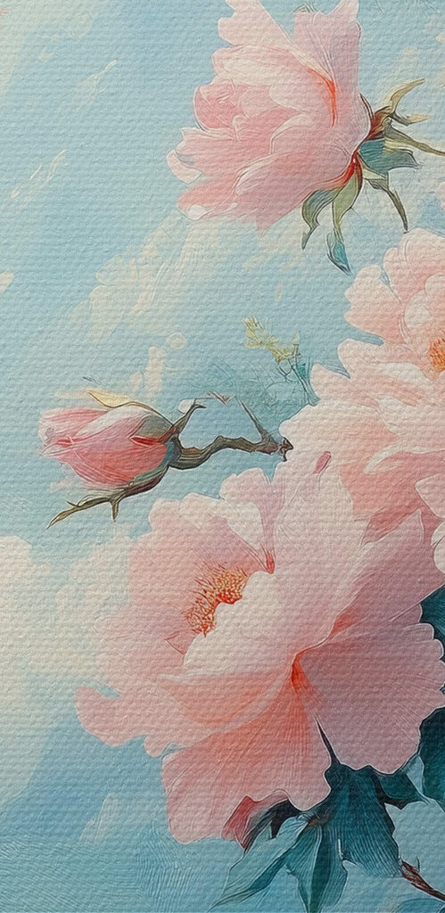 Painting of pink flowers Painting of pink flowers