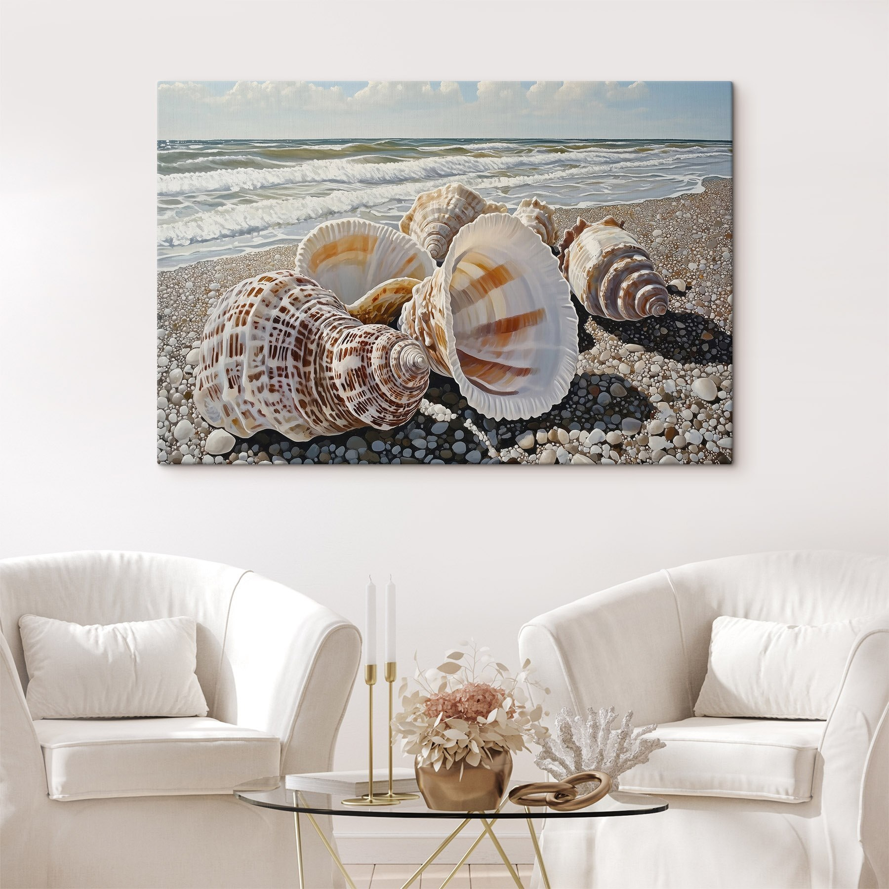 Seashells on a beach