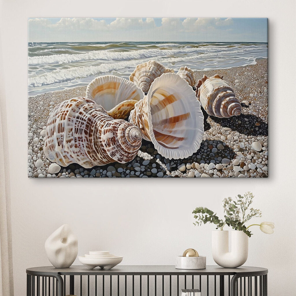 Seashells on a beach