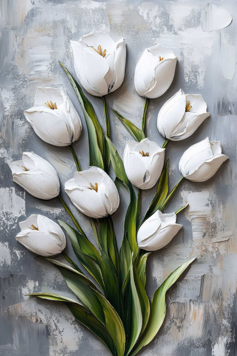 Fehér tulipánok festése