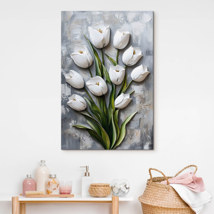 Fehér tulipánok festése