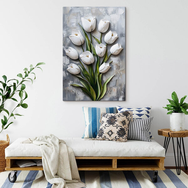 Fehér tulipánok festése Fehér tulipánok festése