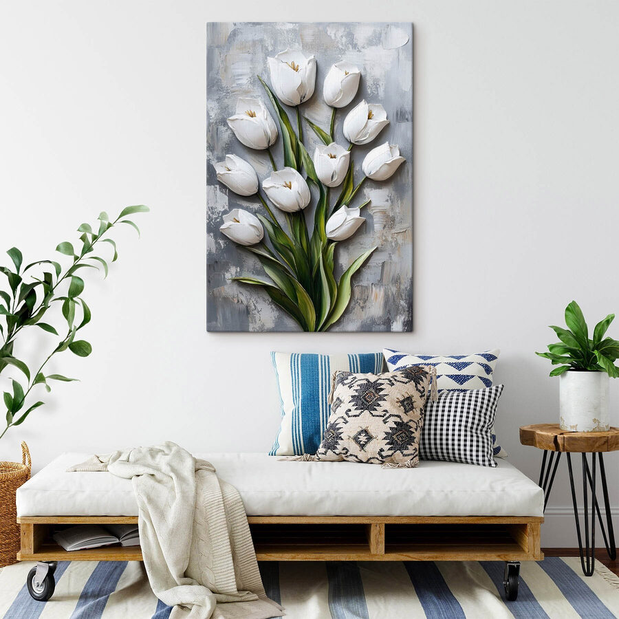 Fehér tulipánok festése