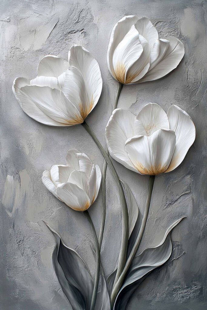 Painting of white flowers