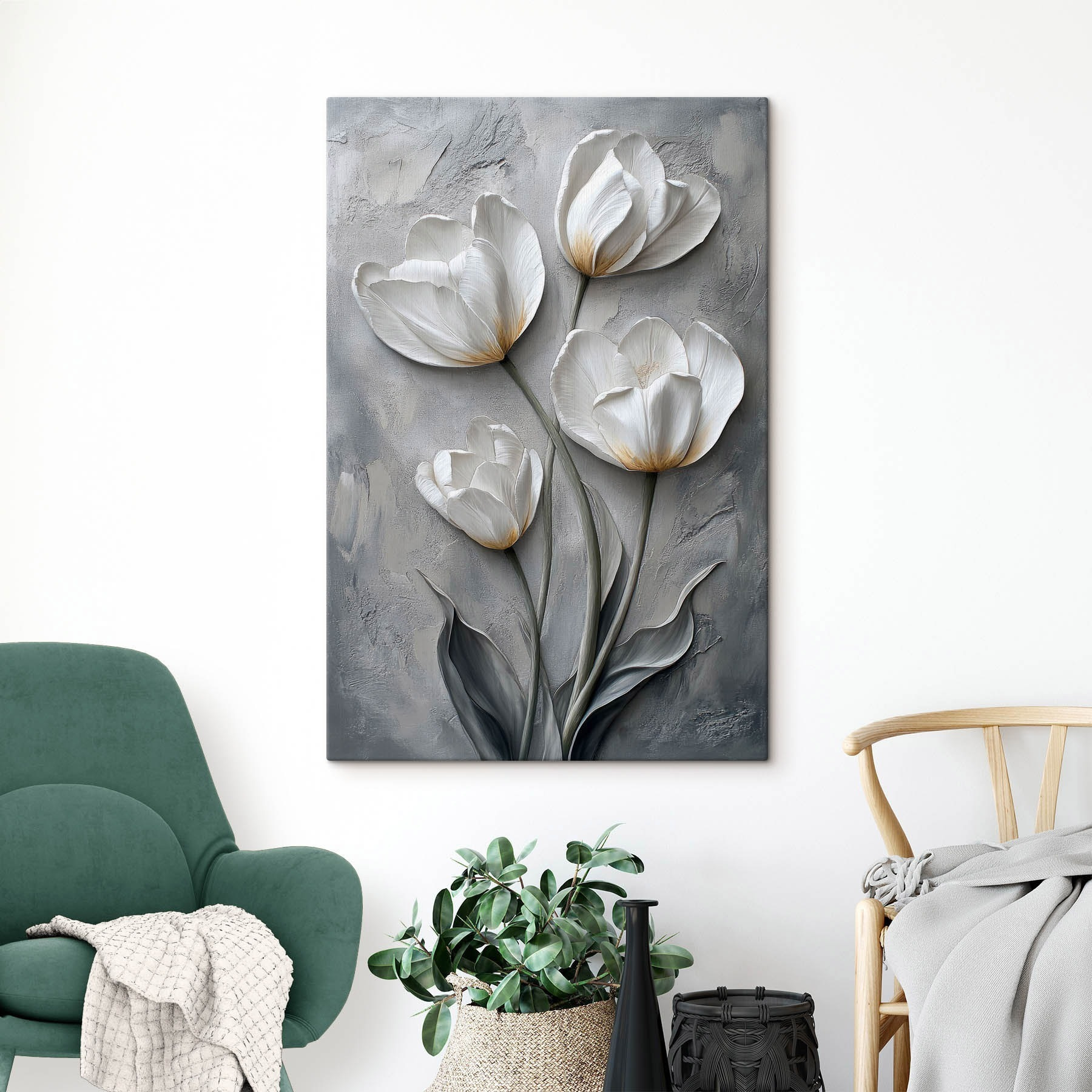 Painting of white flowers