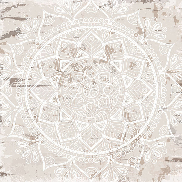 Fehér mandala barna felületen Fehér mandala barna felületen
