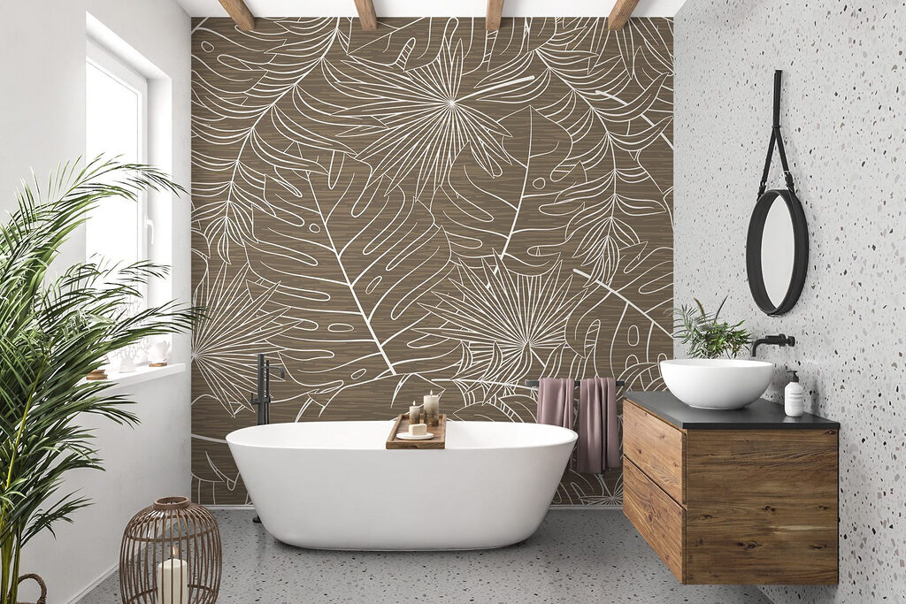 Brown and white floral pattern