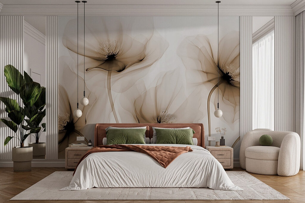 Delicate blooms softly intertwine elegantly