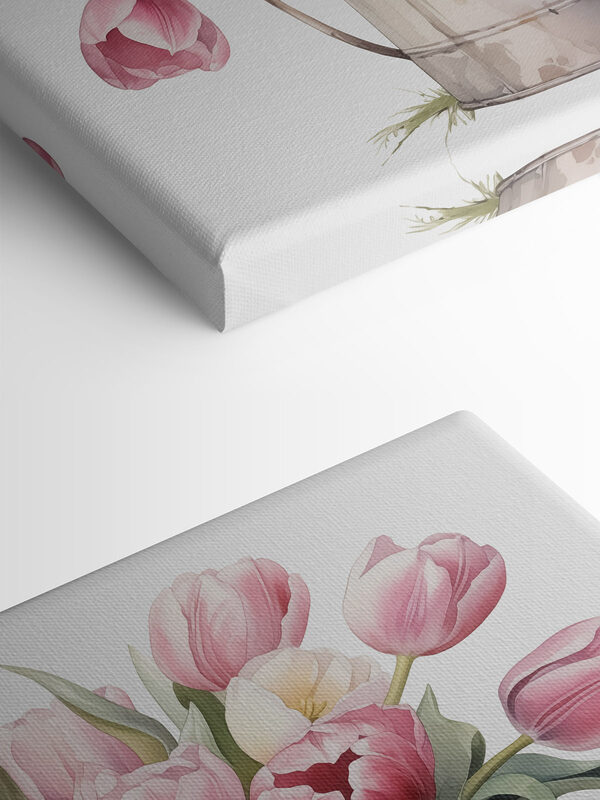 Rózsaszín tulipánok festése egy fém vödörben Rózsaszín tulipánok festése egy fém vödörben