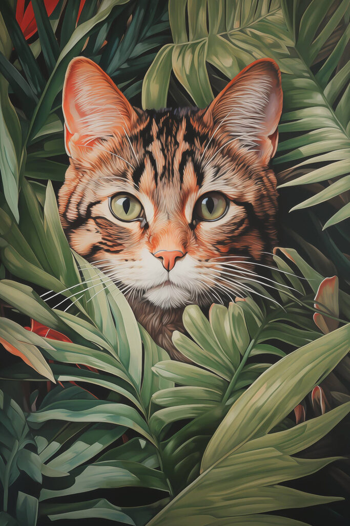 Cat in a jungle