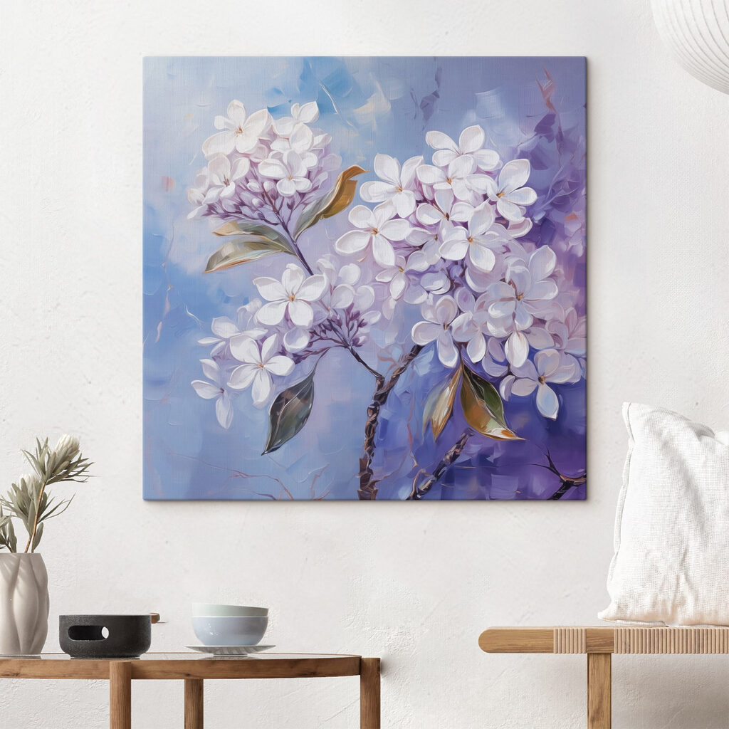 Painting of white flowers Painting of white flowers