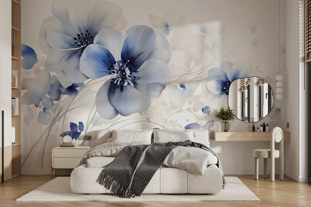 Painting of flowers on a white background Painting of flowers on a white background