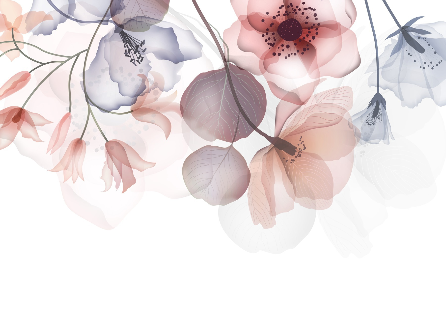Delicate floral design with soft hues