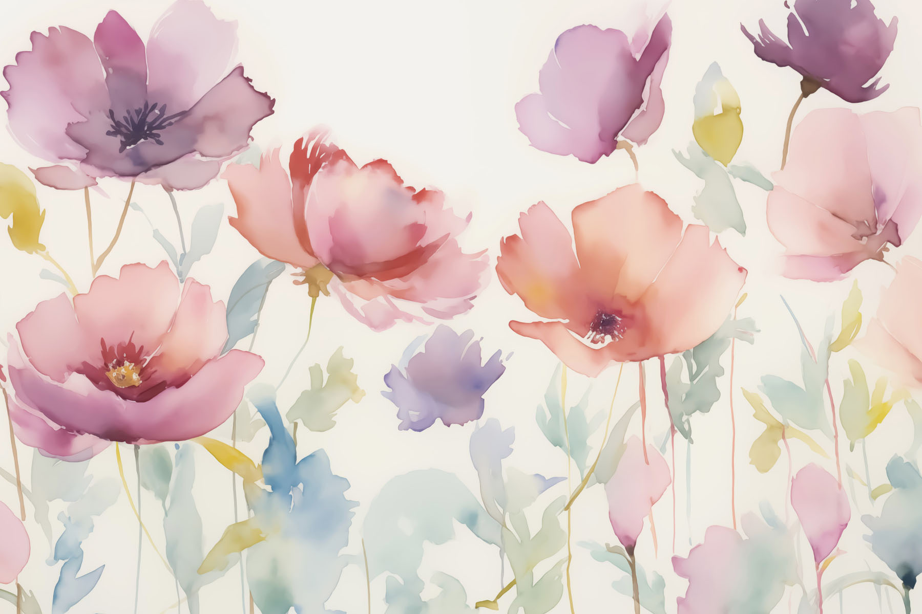 Watercolor painting of flowers
