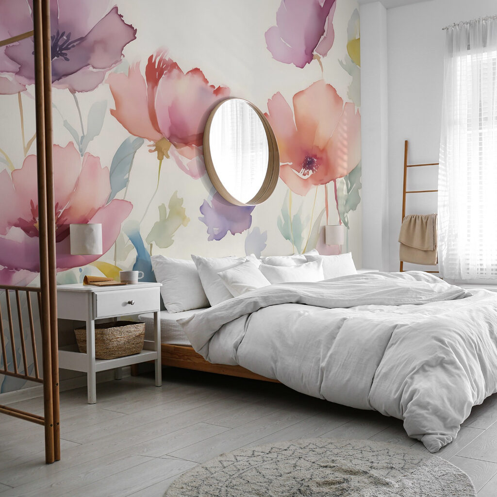 Watercolor painting of flowers