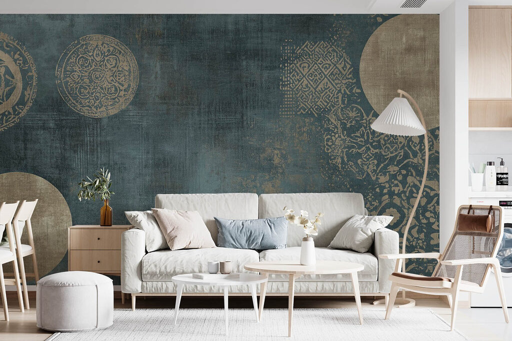 Mysterious patterns on textured background