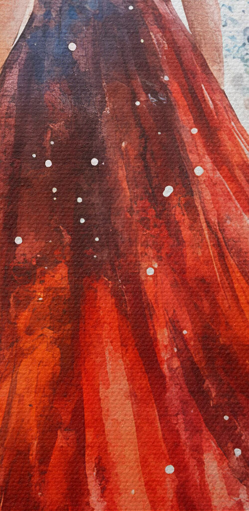 Woman in a red dress