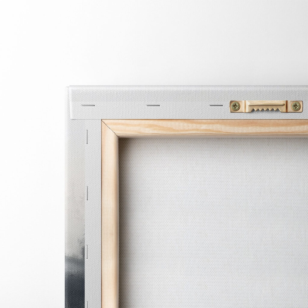 Watercolor painting of a snowy forest