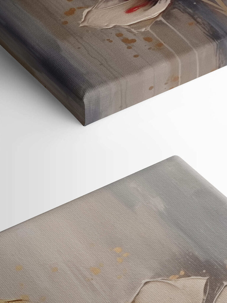 Painting of flowers on a grey background