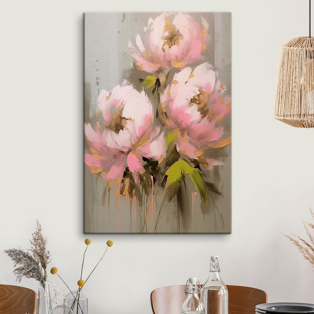 Painting of pink flowers