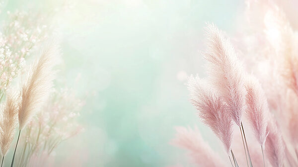 Soft pastel grass swaying gently