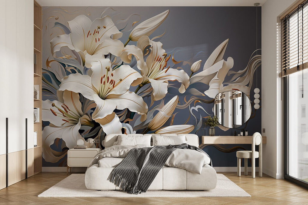 Delicate lilies in soft hues