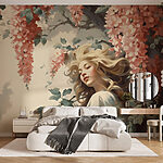 Fotótapéta Nő egy fán virágokkal