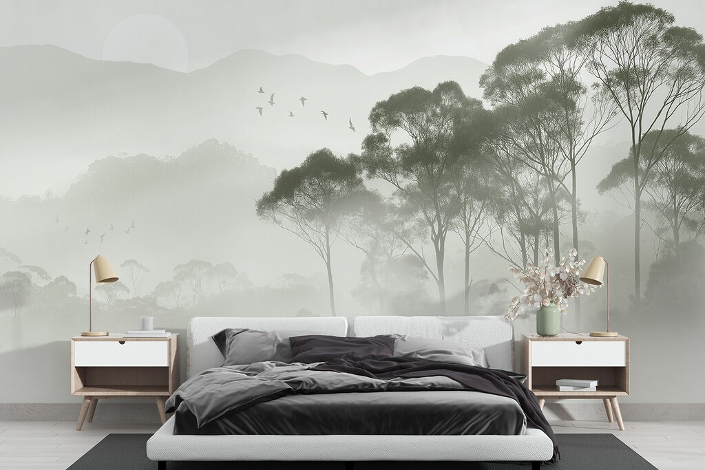 Birds flying over trees Birds flying over trees