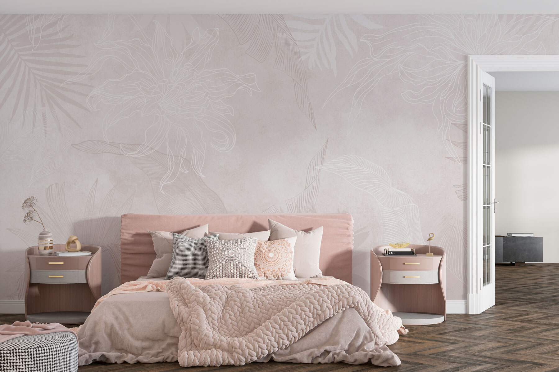 White and pink floral pattern