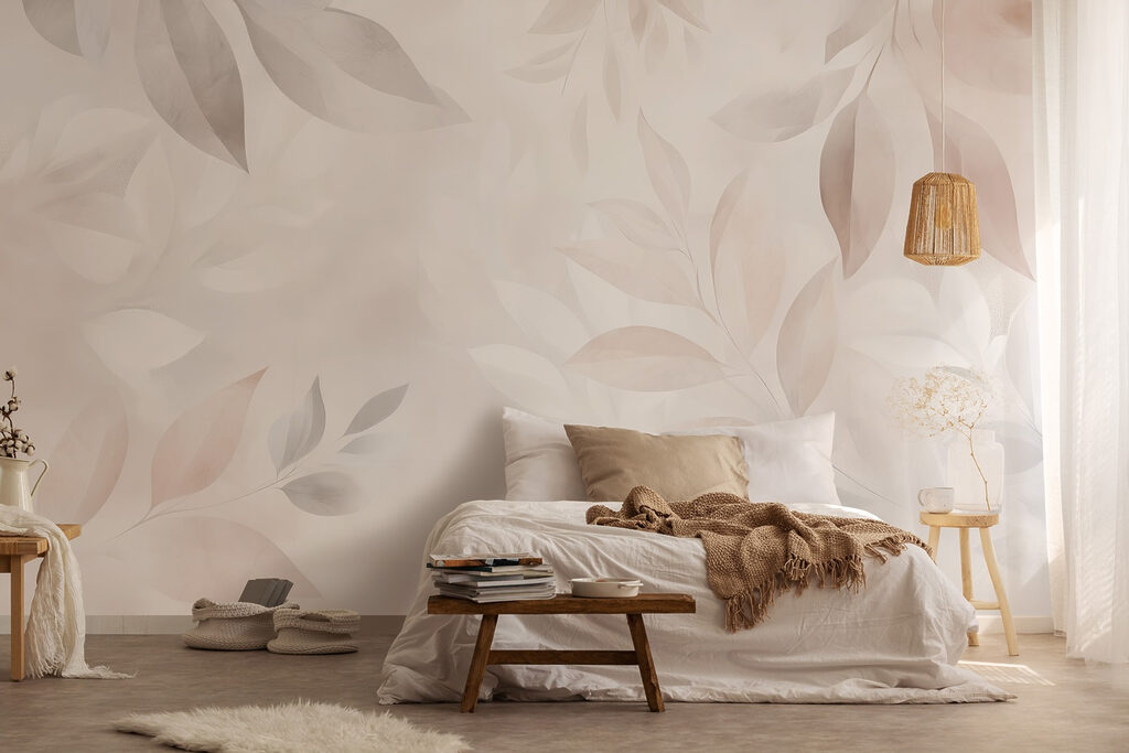 Delicate leaves in soft tones