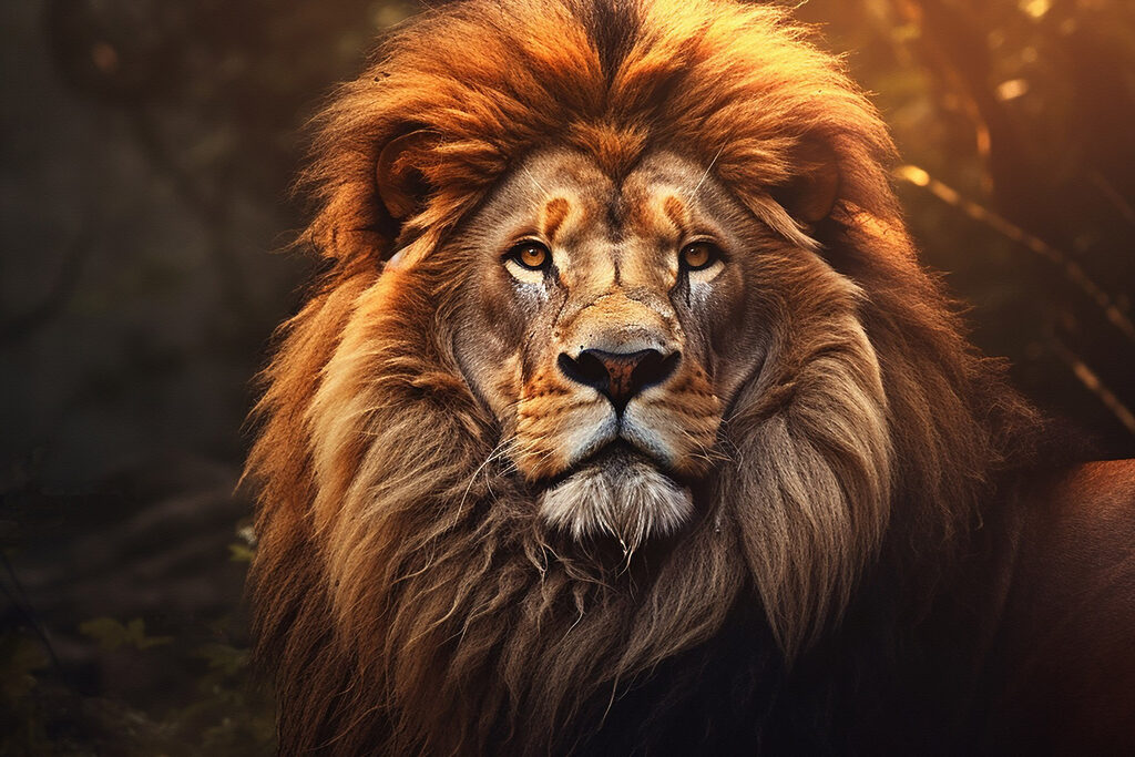 Lion with a very long mane