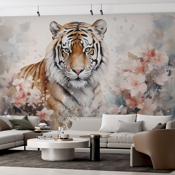 Tigris egy virágos kertben Tigris egy virágos kertben