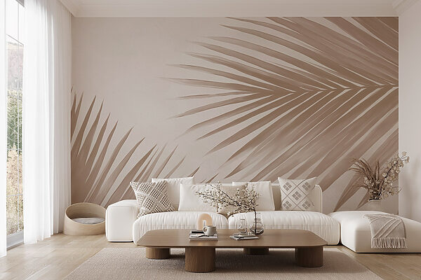 Elegant palm leaves on a soft background
