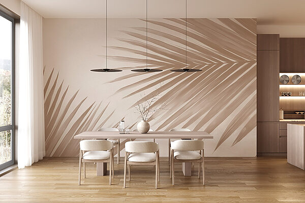 Elegant palm leaves on a soft background